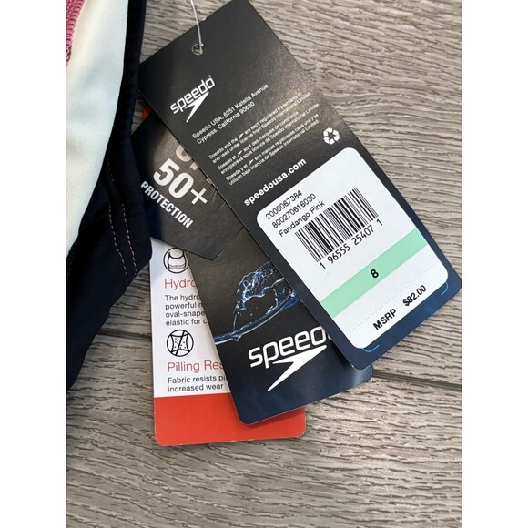 Speedo Swimsuit Quantum Fusion Womens 8 UPF 50+ One Piece New Fandango Pink - Picture 3 of 5